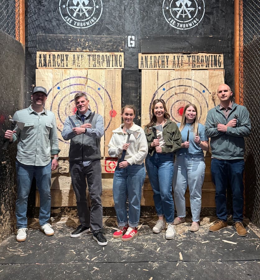 SMARI Team Photo at Axe Throwing Activity